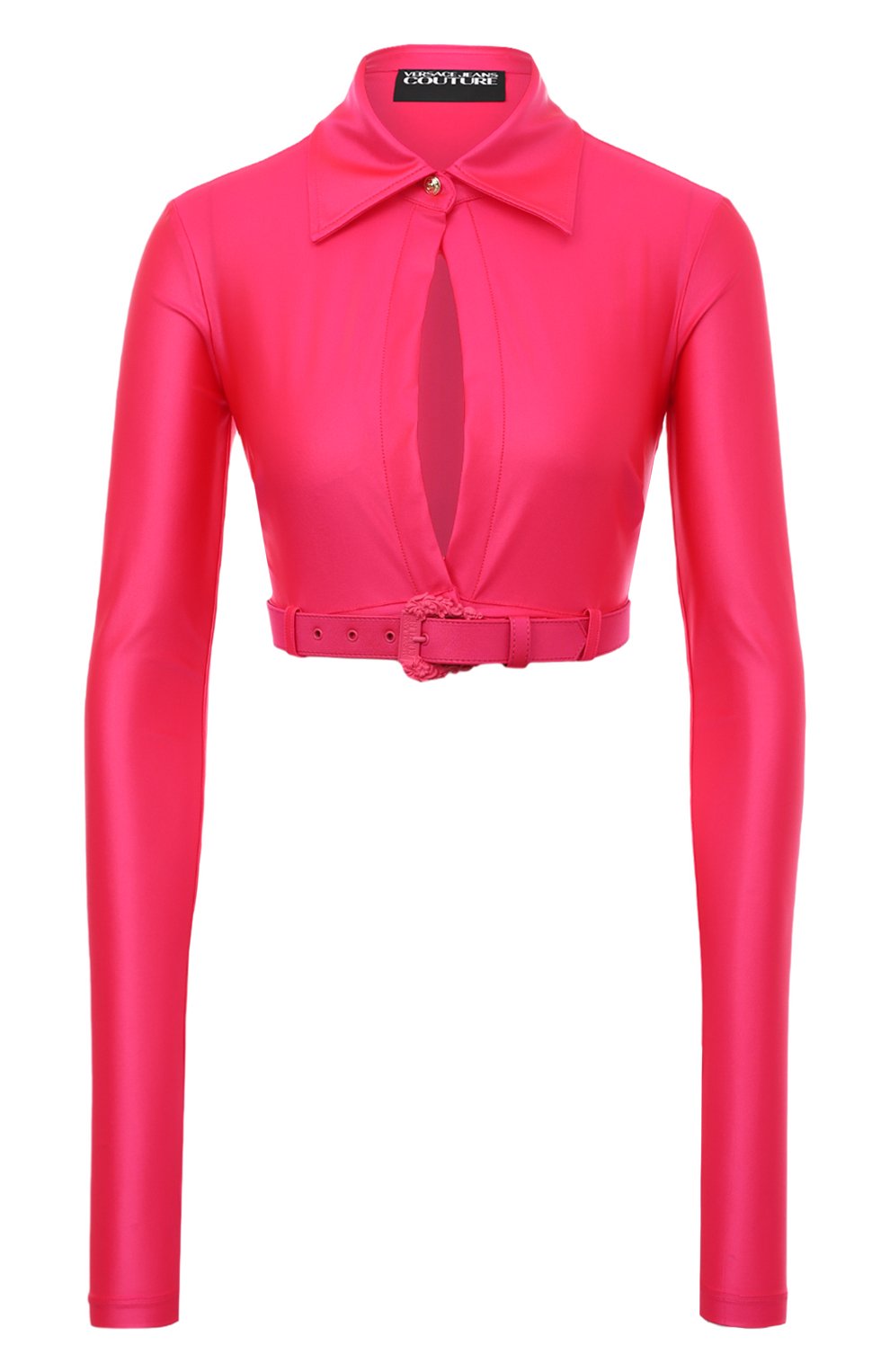 Атласная рубашка VERSACE JEANS COUTURE фуксия цвета по цене 34150 руб., арт. 74HAH214/J0062, фото 1 Атласная рубашка VERSACE JEANS COUTURE, арт. 74HAH214/J0062, фото 1