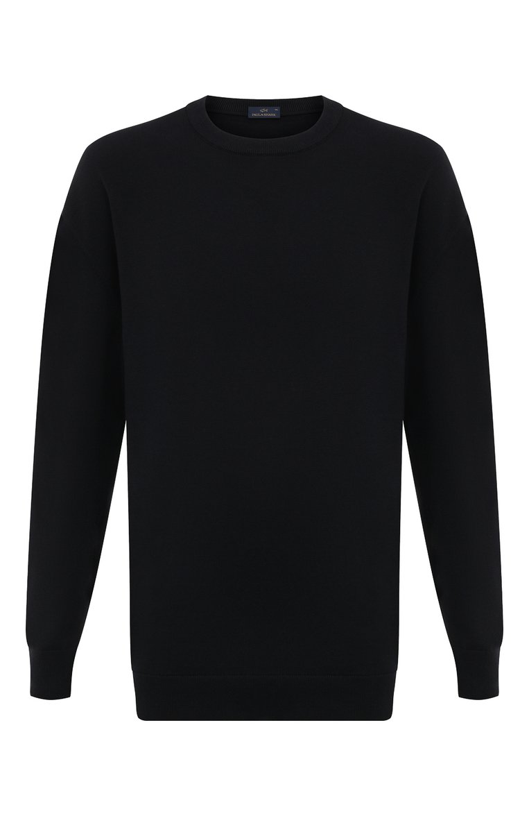 Мужской хлопковый джемпер PAUL&SHARK темно-синего цвета, арт. 24411556/3XL-6XL | Фото 1 (Рукава: Длинные; Материал внешний: Хлопок; Длина (для топов): Стандартные; Вырез: Круглый; Мужское Кросс-КТ: Джемперы; Стили: Кэжуэл; Принт: Без принта; Детали: Без декора; Автоматизация состава: Проставлено; Автоматизация ТО: Проставлено)