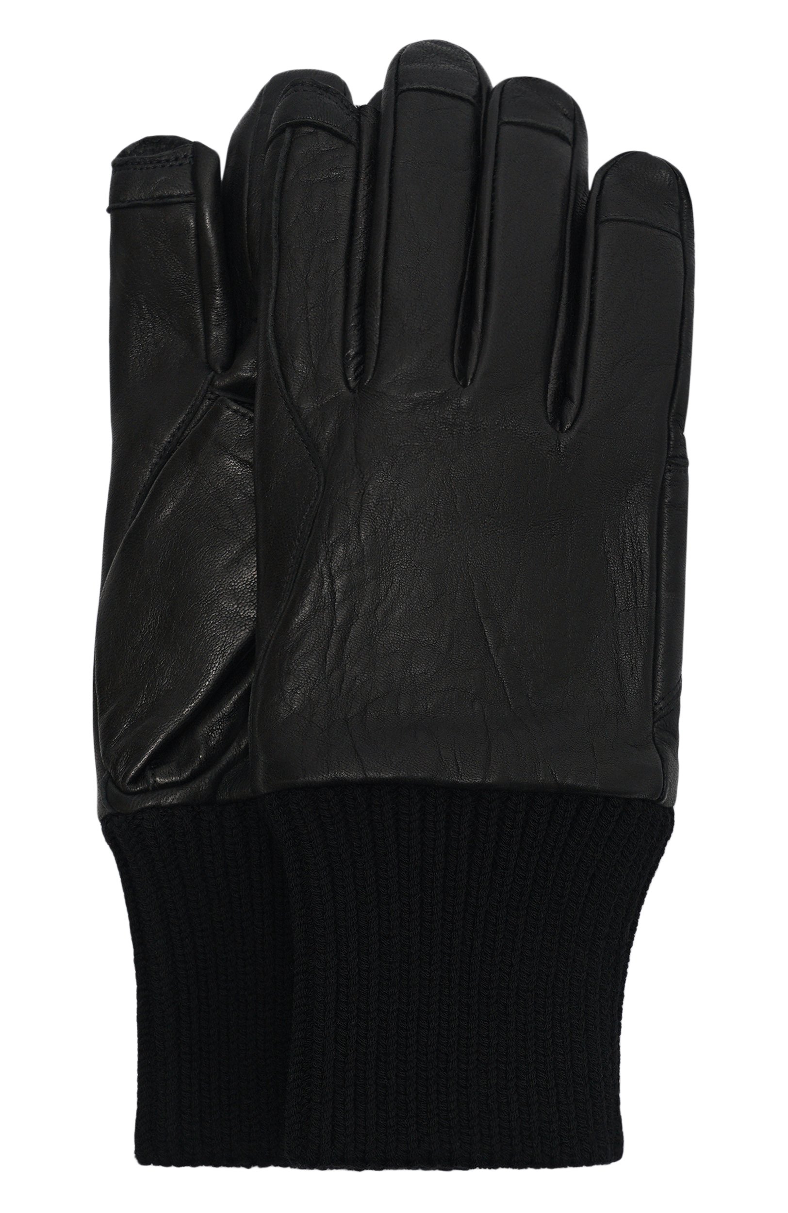 Кожаные перчатки RICK OWENS черного цвета по цене 79150 руб., арт. RU02F4458/LBE, фото 1 Кожаные перчатки RICK OWENS, арт. RU02F4458/LBE, фото 1
