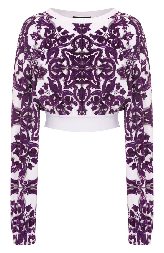 Хлопковый свитшот Dolce & Gabbana F9R09T/HJMP9 Фиолетовый F9R09T/HJMP9