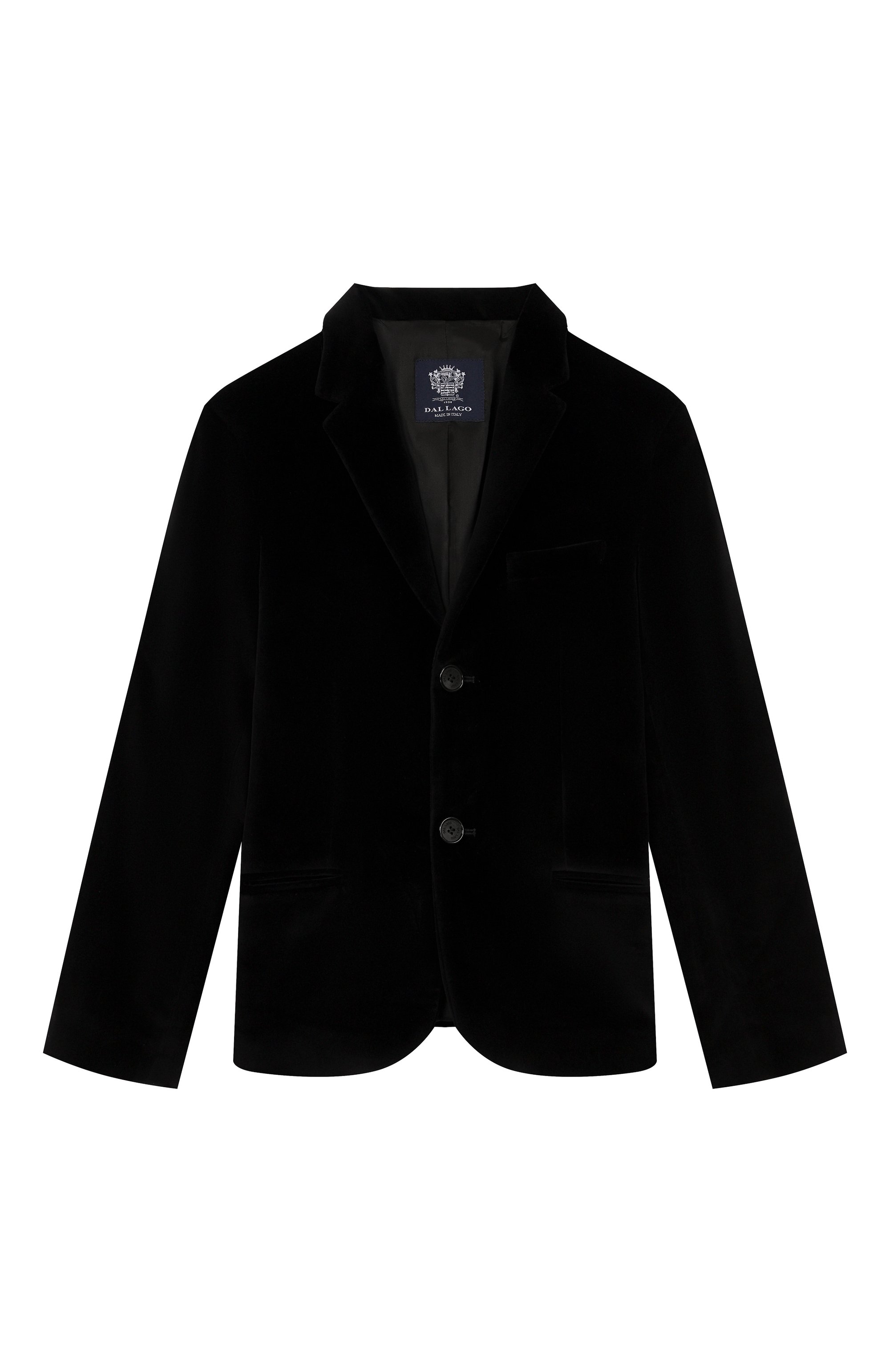 Бархатный пиджак DAL LAGO черного цвета по цене 46350 руб., арт. N004/7712/13-16, фото 1 Бархатный пиджак DAL LAGO, арт. N004/7712/13-16, фото 1