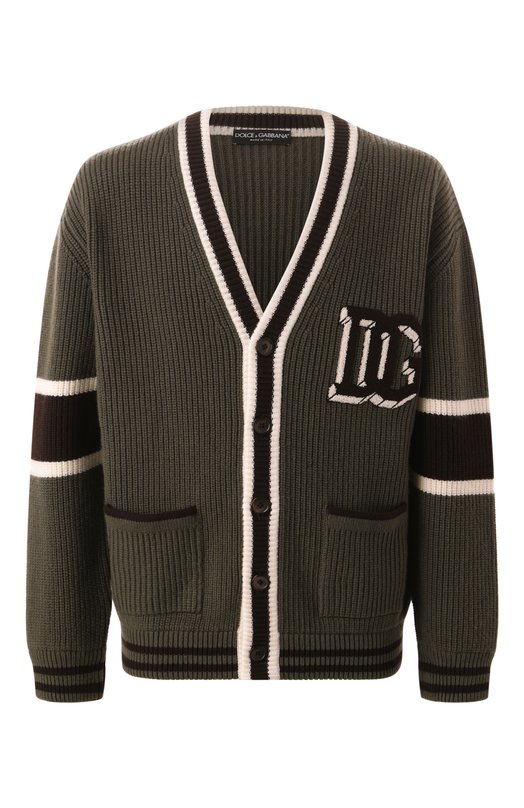 Шерстяной кардиган Dolce & Gabbana GXV13Z/JCVYC Хаки GXV13Z/JCVYC
