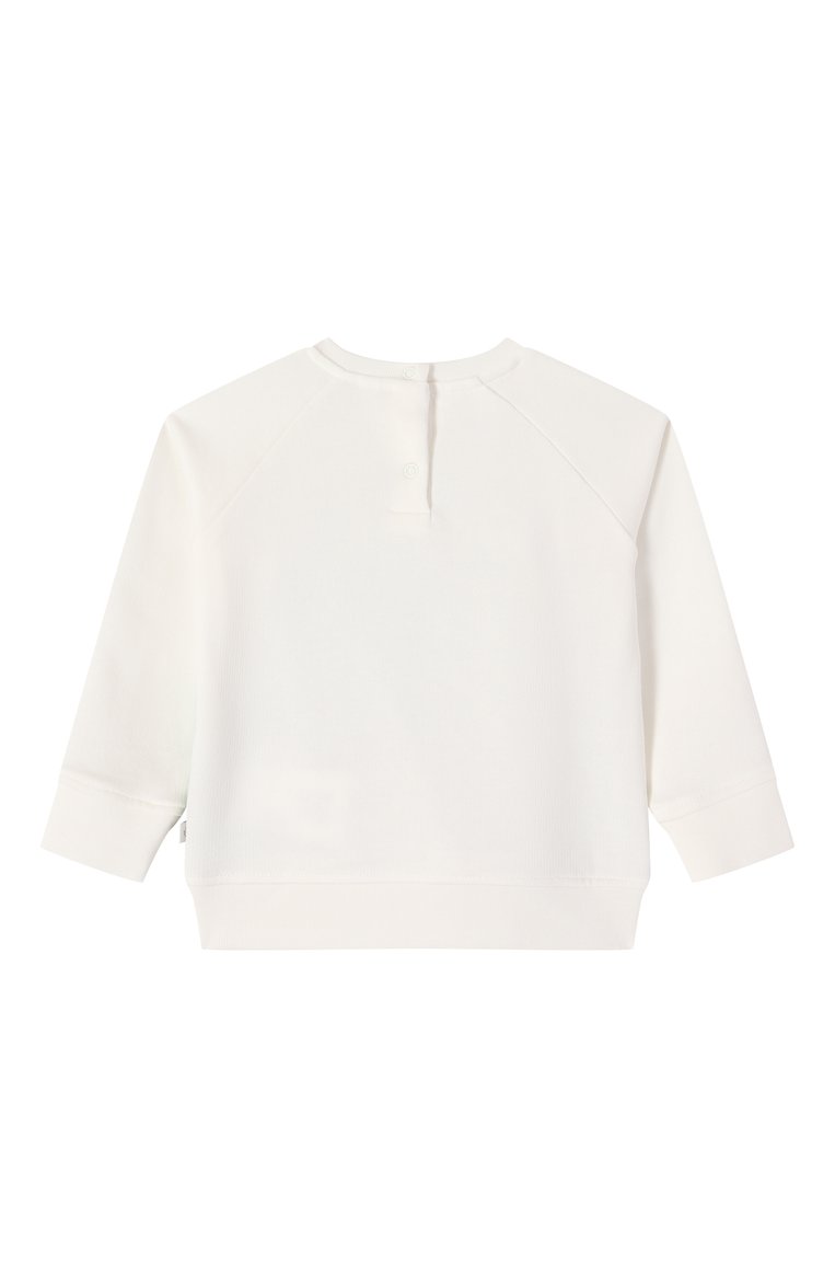 Детский хлопковый свитшот STELLA MCCARTNEY молочного цвета, арт. TW4560. | Фото 2 (Нос: Не проставлено; Материал сплава: Проставлено; Кросс-КТ НВ: Свитшоты; Материал внешний: Хлопок; Ростовка одежда: 24 мес | 92 см)