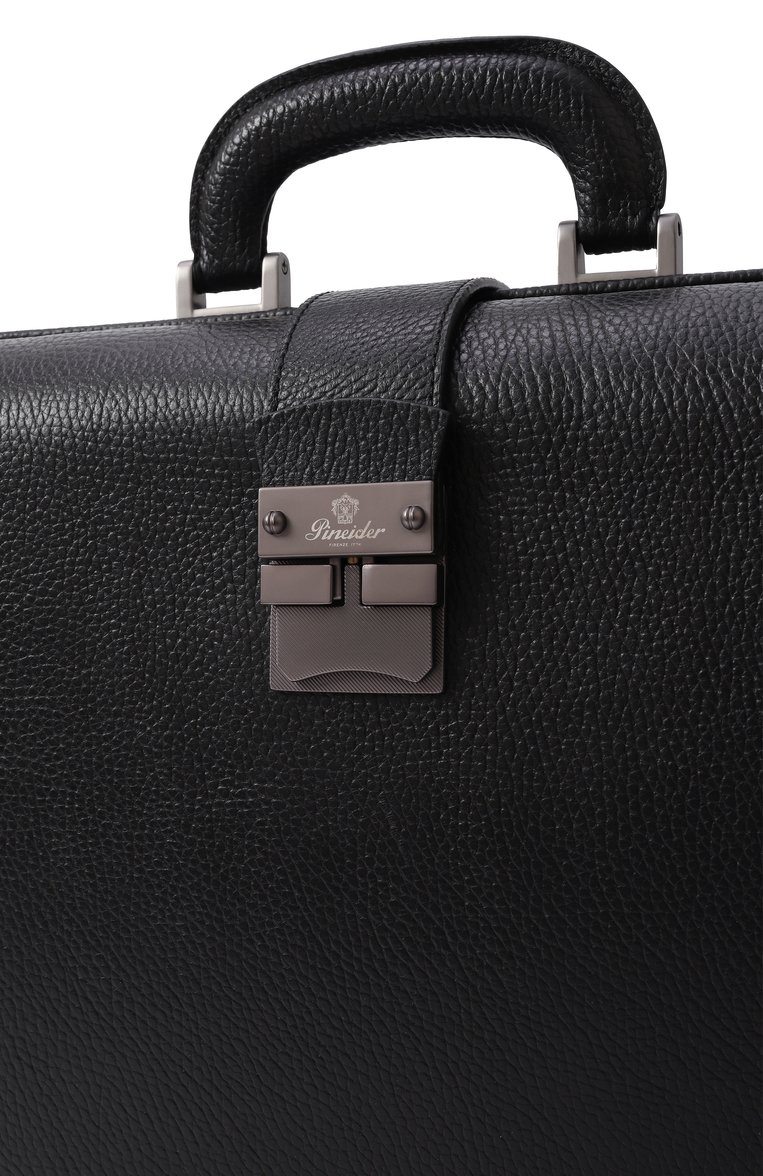 Мужской портфель PINEIDER FIRENZE 1774 черного цвета, арт. PAL129056 | Фото 3 (Размер: large; Материал: Натуральная кожа; Драгоценные камни: Проставлено; Материал сплава: Проставлено)