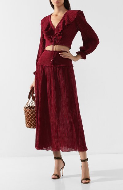 Юбка ZIMMERMANN бордового цвета по цене 45050 руб., арт. 6339SSUR, фото 2 Юбка ZIMMERMANN, арт. 6339SSUR, фото 2