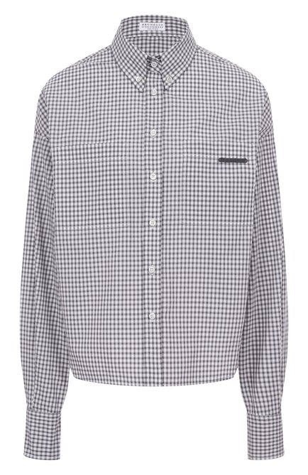 Женская хлопковая рубашка BRUNELLO CUCINELLI, арт. MP793NB206