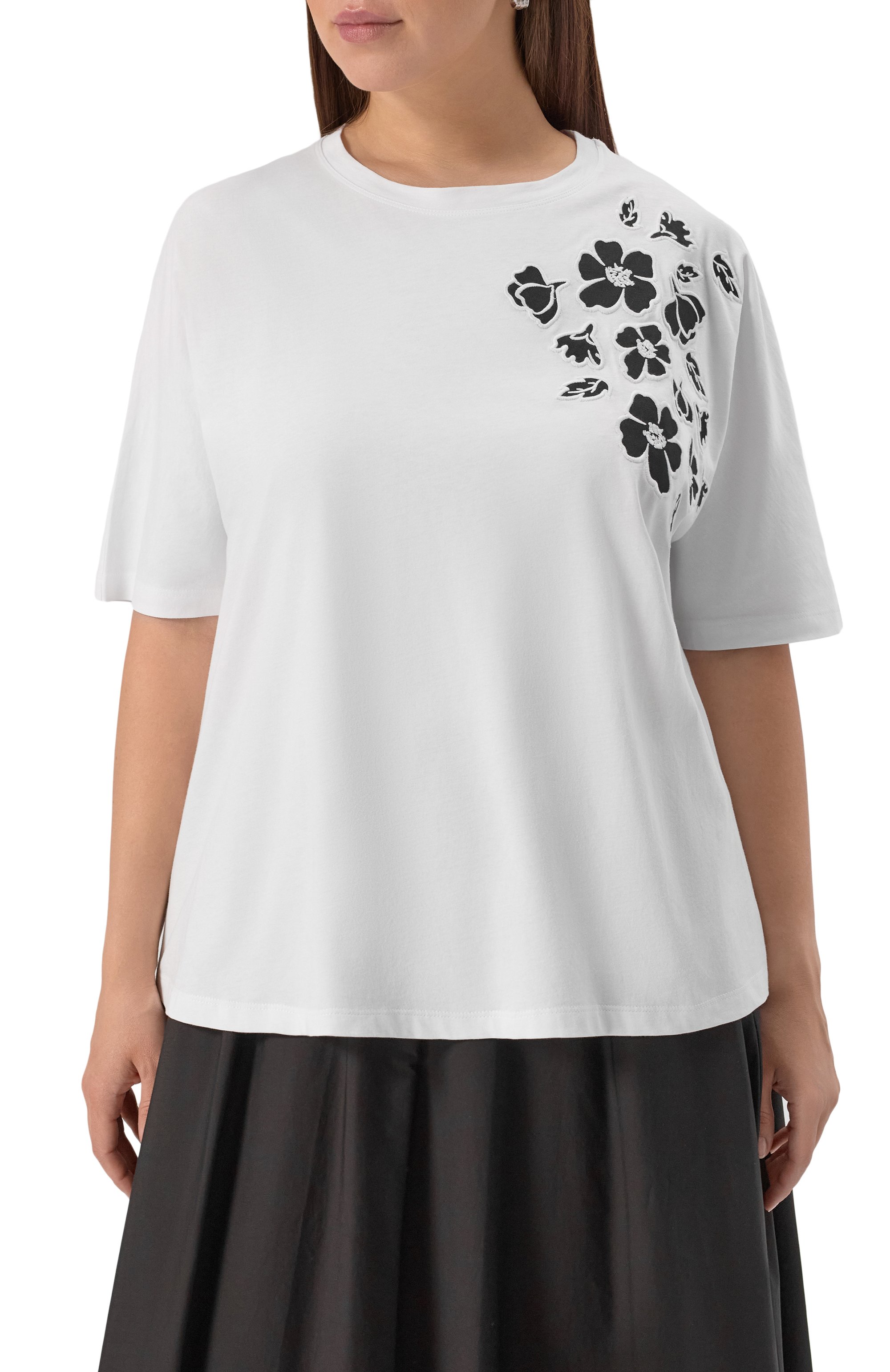 Хлопковая футболка MARINA RINALDI, арт. P0MP0SA, фото 3