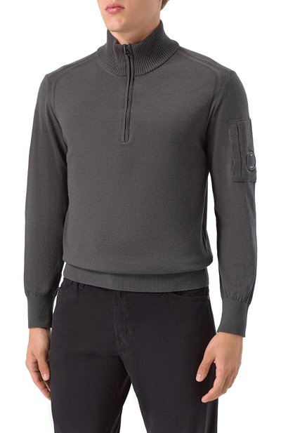 Шерстяной джемпер C.P. COMPANY темно-серого цвета по цене 31400 руб., арт. 19CMKN036A005528A, фото 3 Шерстяной джемпер C.P. COMPANY, арт. 19CMKN036A005528A, фото 3