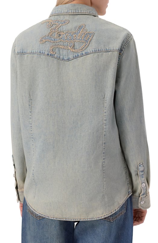 Джинсовая рубашка Zadig and Voltaire WWSH02275 Голубой  WWSH02275 Фото 4