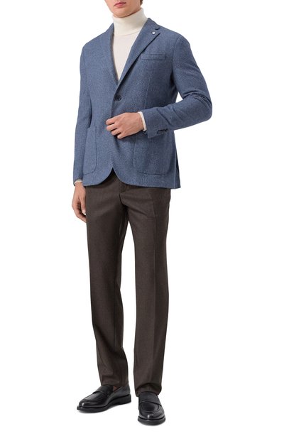 Пиджак из шерсти и хлопка L.B.M. 1911 синего цвета по цене 98550 руб., арт. 2887/55515, фото 3 Пиджак из шерсти и хлопка L.B.M. 1911, арт. 2887/55515, фото 3