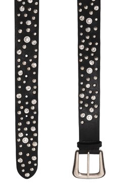 Женский кожаный ремень THE KOOPLES черного цвета, арт. AFCE29008K | Фото 3 (Нос: Не проставлено; Материал: Натуральная кожа; Кросс-КТ: Тонкие)