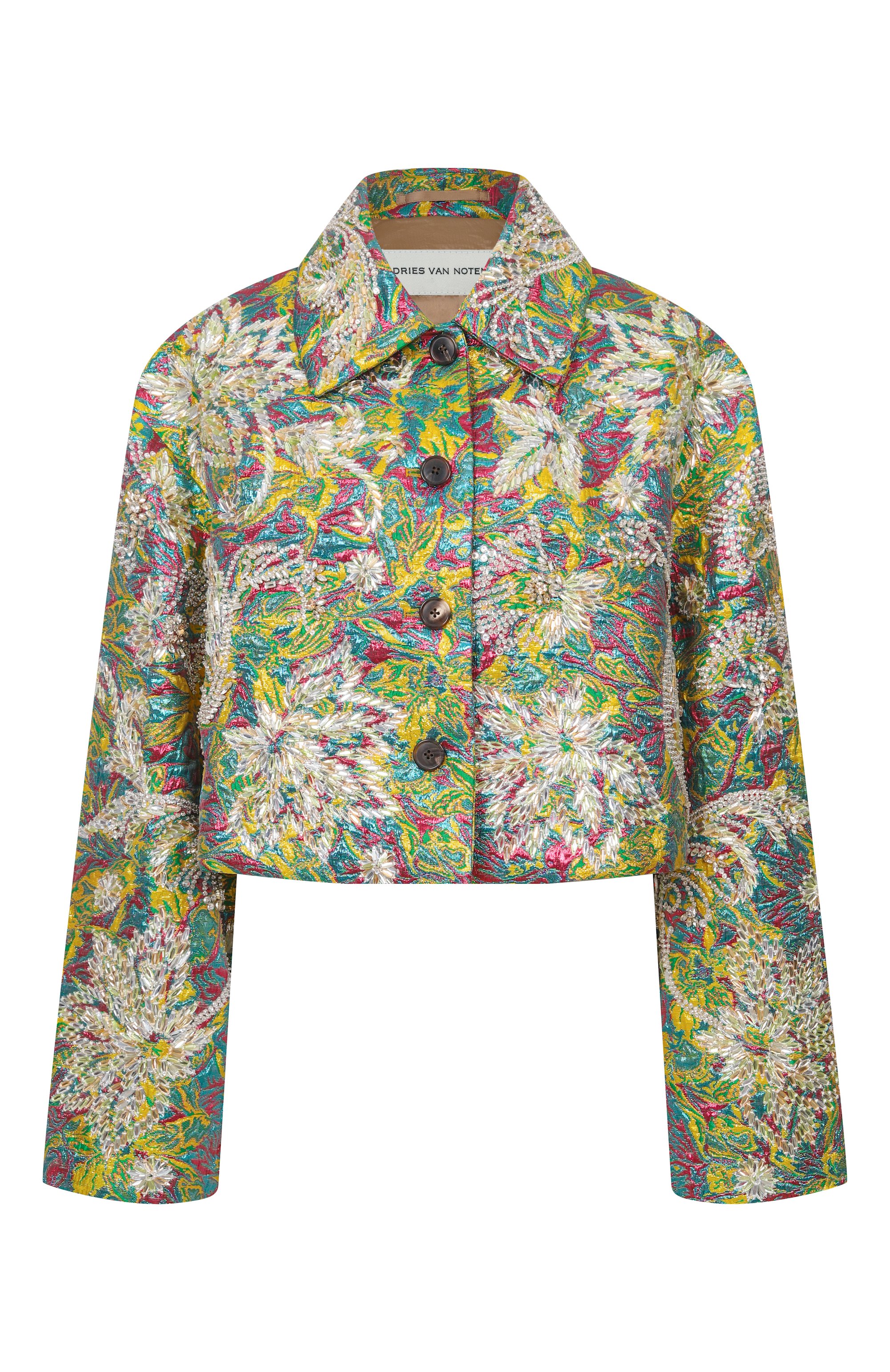 Жакет с отделкой стразами и бисером DRIES VAN NOTEN разноцветного цвета по цене 636500 руб., арт. 010555/3154, фото 1 Жакет с отделкой стразами и бисером DRIES VAN NOTEN, арт. 010555/3154, фото 1
