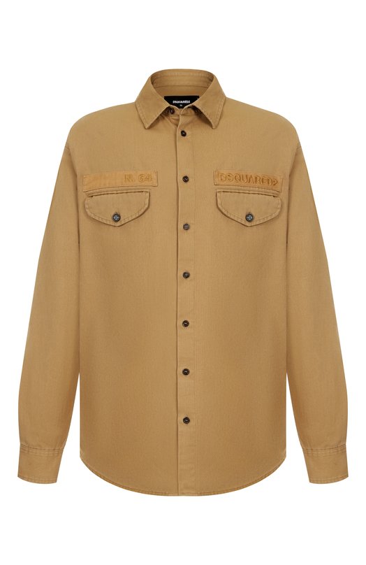 Хлопковая рубашка Dsquared2 S74DM0952/D35264 Бежевый S74DM0952/D35264