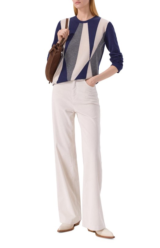 Пуловер из шерсти и кашемира Emporio Armani EW002610/AF21387 Синий  EW002610/AF21387 Фото 2