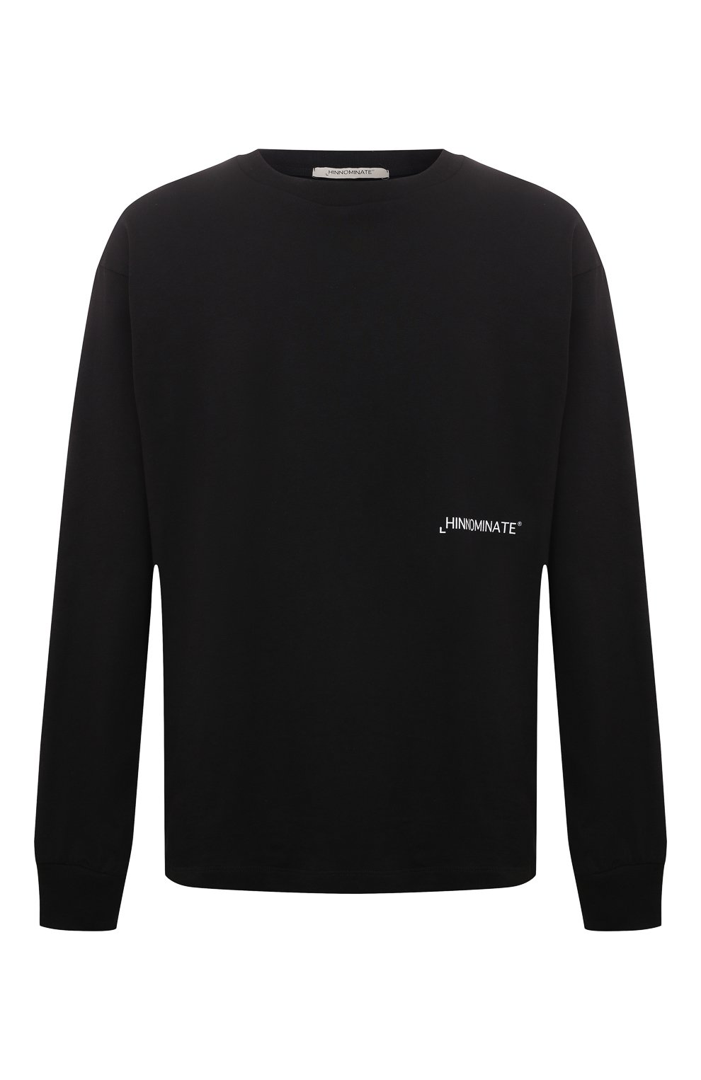Хлопковый лонгслив HINNOMINATE черного цвета по цене 7455 руб., арт. HNM186, фото 1 Хлопковый лонгслив HINNOMINATE, арт. HNM186, фото 1