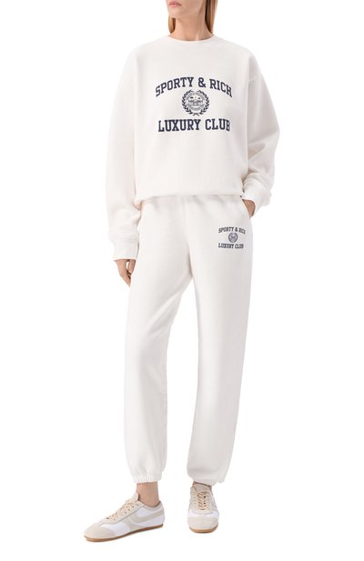 Хлопковый свитшот luxury club SPORTY AND RICH, арт. ST0997842WH01/S&R LUXURY CLUB CREWNECK, фото 2