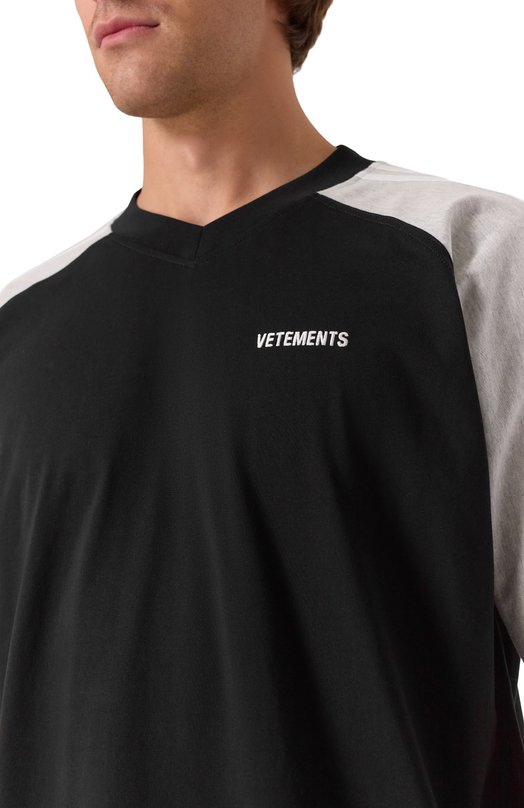Хлопковая футболка VETEMENTS UH76TR265BG Чёрно-белый  UH76TR265BG Фото 5