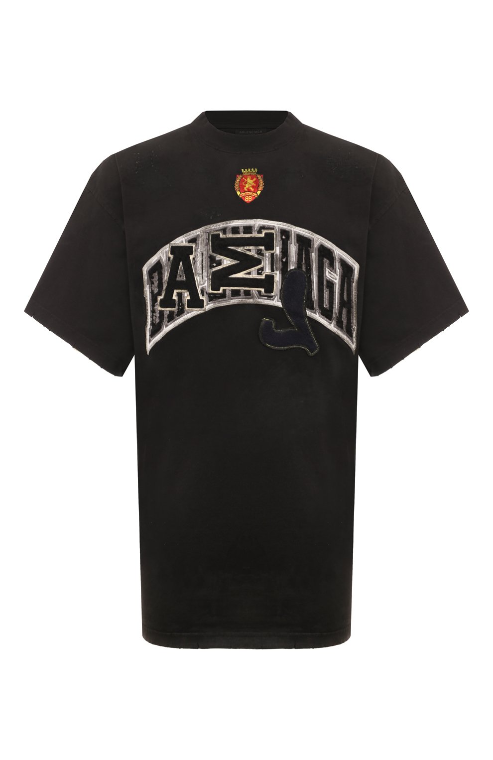 Хлопковая футболка BALENCIAGA черного цвета по цене 99500 руб., арт. 739028/T0VN2, фото 1 Хлопковая футболка BALENCIAGA, арт. 739028/T0VN2, фото 1