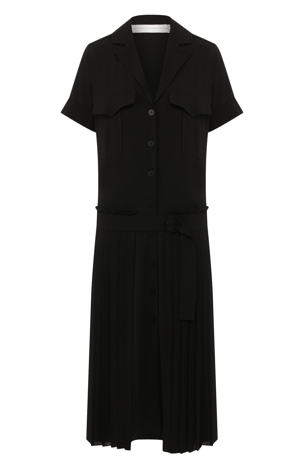 Платье-миди VICTORIA, VICTORIA BECKHAM черного цвета по цене 66450 руб., арт. DRVV 677 PAW19 TEXTURED CREPE, фото 1 Платье-миди VICTORIA, VICTORIA BECKHAM, арт. DRVV 677 PAW19 TEXTURED CREPE, фото 1
