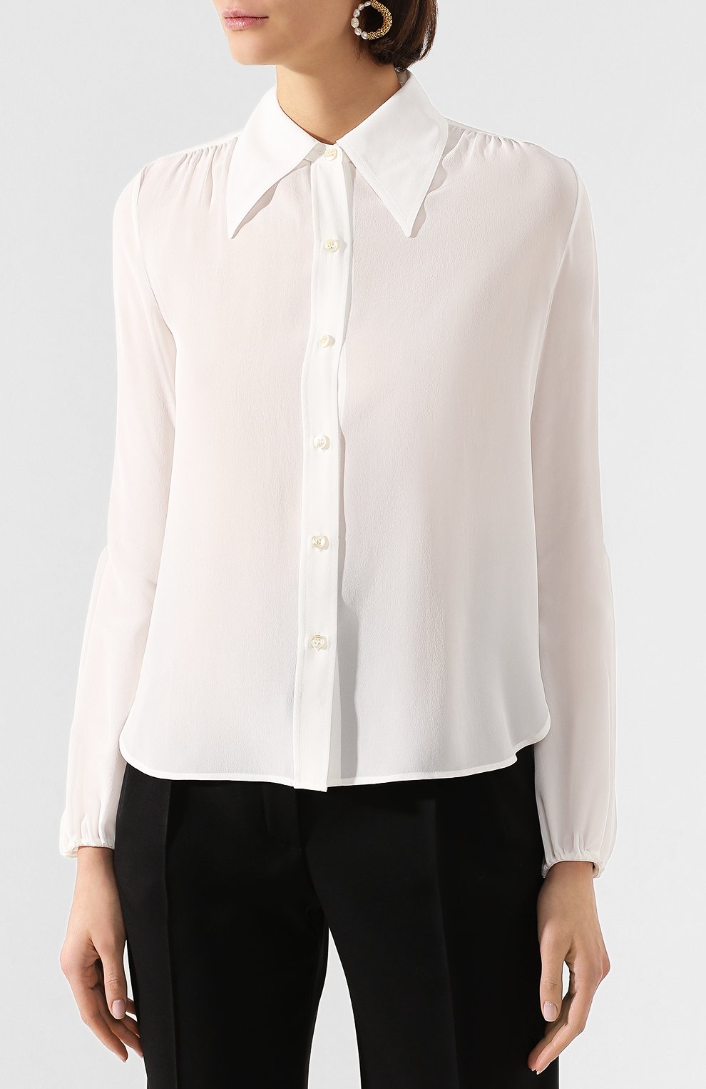 Шелковая рубашка SAINT LAURENT, арт. 622778/Y100W, фото 3