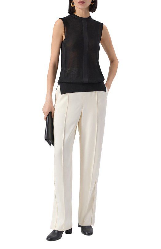 Атласные брюки Jil Sander J03KA0309/J65327 Кремовый  J03KA0309/J65327 Фото 2