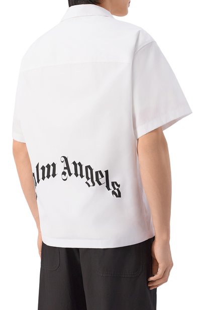 Хлопковая рубашка PALM ANGELS белого цвета по цене 23950 руб., арт. PMGG00AS26FAB001, фото 4 Хлопковая рубашка PALM ANGELS, арт. PMGG00AS26FAB001, фото 4