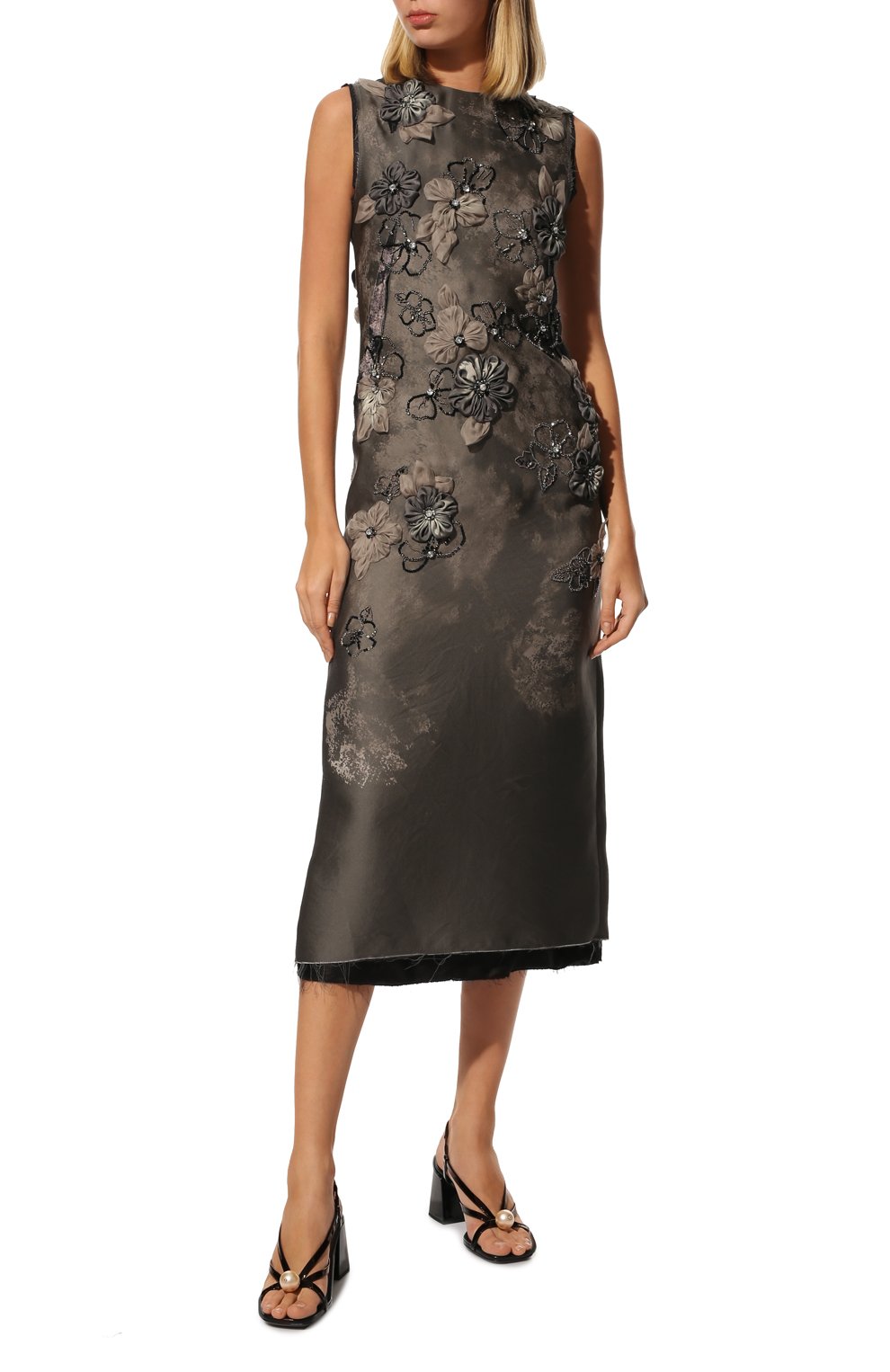 Платье MIU MIU серого цвета по цене 980000 руб., арт. MF4581-10A6-F063H, фото 2 Платье MIU MIU, арт. MF4581-10A6-F063H, фото 2