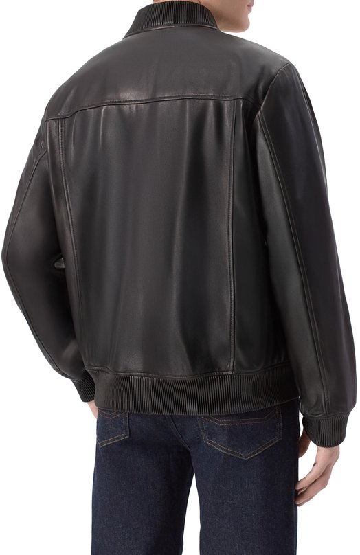 Кожаный бомбер MVST 54202 Чёрный  54202 Фото 4