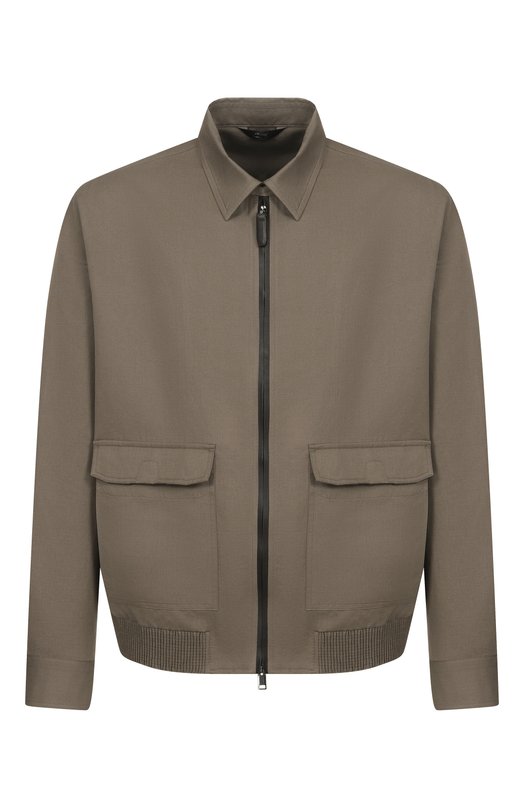Бомбер изо льна и хлопка Brioni PA106/SL_LS/WF/0L/P9111 Хаки PA106/SL_LS/WF/0L/P9111