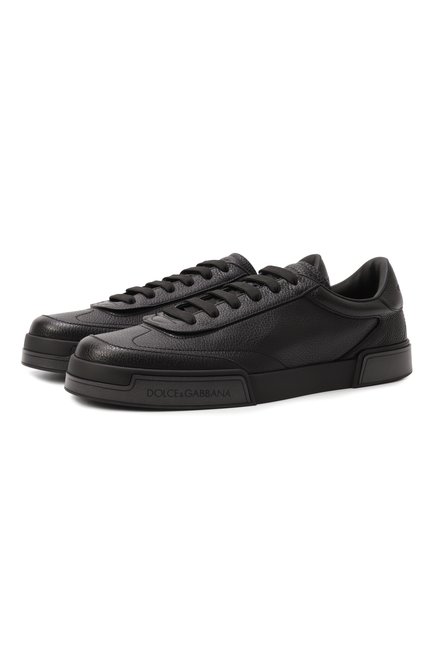 Мужские кожаные кеды portofino yacht DOLCE & GABBANA черного цвета, арт. A20190/A6A88 | Фото 1 (Материал внешний: Натуральная кожа; Материал сплава: Проставлено; Материал внутренний: Натуральная кожа; Подошва: Плоская; Драгоценные камни: Проставлено)