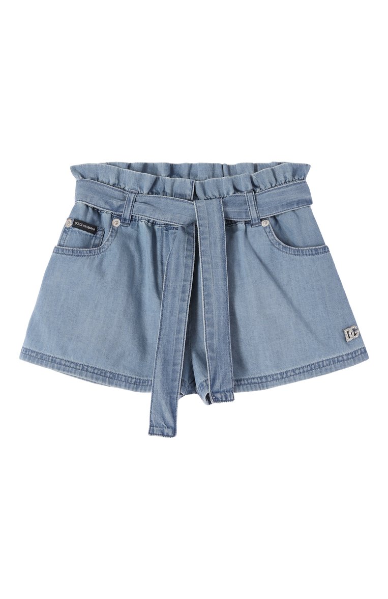 Детские джинсовые шорты DOLCE & GABBANA голубого цвета, арт. L53Q32/LDD07/2-6 | Фото 1 (Нос: Не проставлено; Кросс-КТ: Деним; Материал внешний: Деним, Хлопок; Автоматизация состава: Проставлено; Ростовка одежда: 4 года | 104 см, 5 лет | 110 см, 6 лет | 116 см, 2 года | 92 см, 3 года | 98 см)