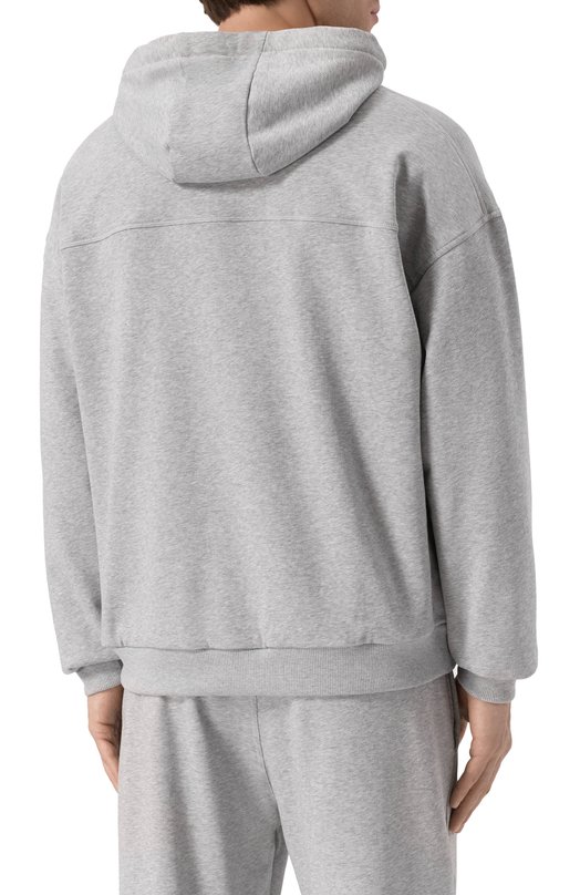 Хлопковое худи Zegna N6MH0/194 Серый  N6MH0/194 Фото 4