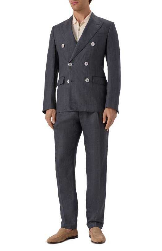 Льняной пиджак Dolce & Gabbana G2QS7T/FU4MF Серый  G2QS7T/FU4MF Фото 3