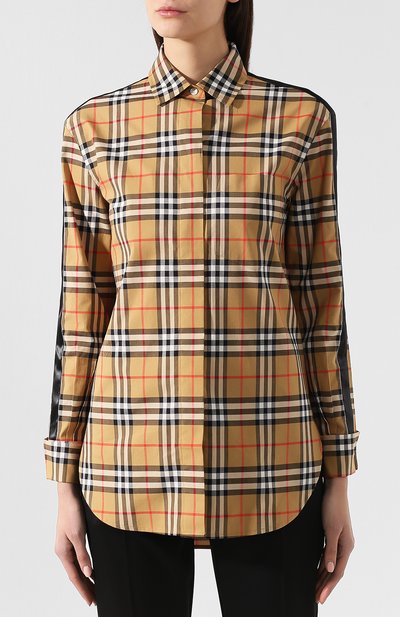 Хлопковая рубашка в клетку BURBERRY, арт. 8003206, фото 3