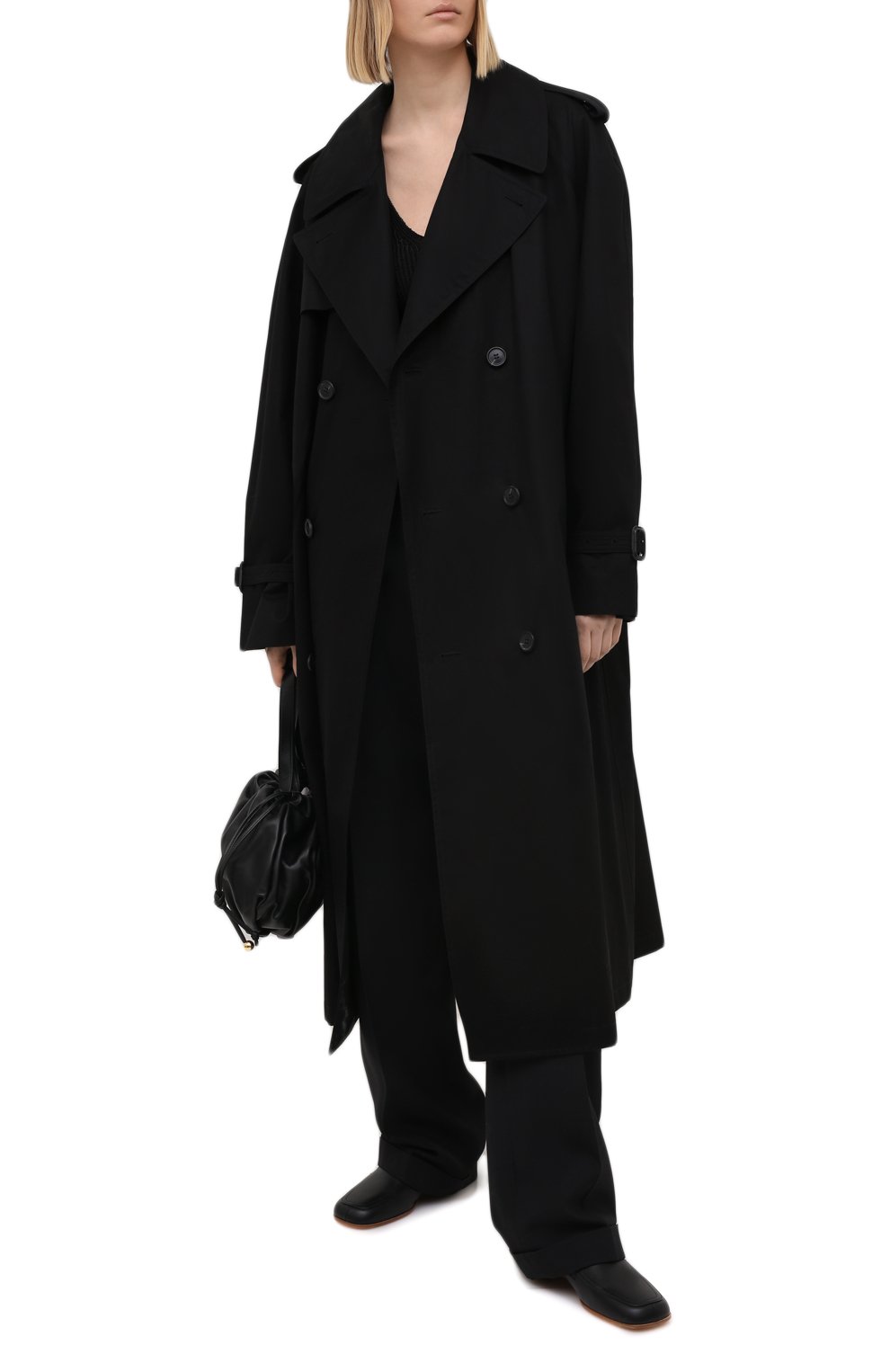 Хлопковый тренч WARDROBE.NYC черного цвета по цене 99500 руб., арт. W4009R04, фото 2 Хлопковый тренч WARDROBE.NYC, арт. W4009R04, фото 2