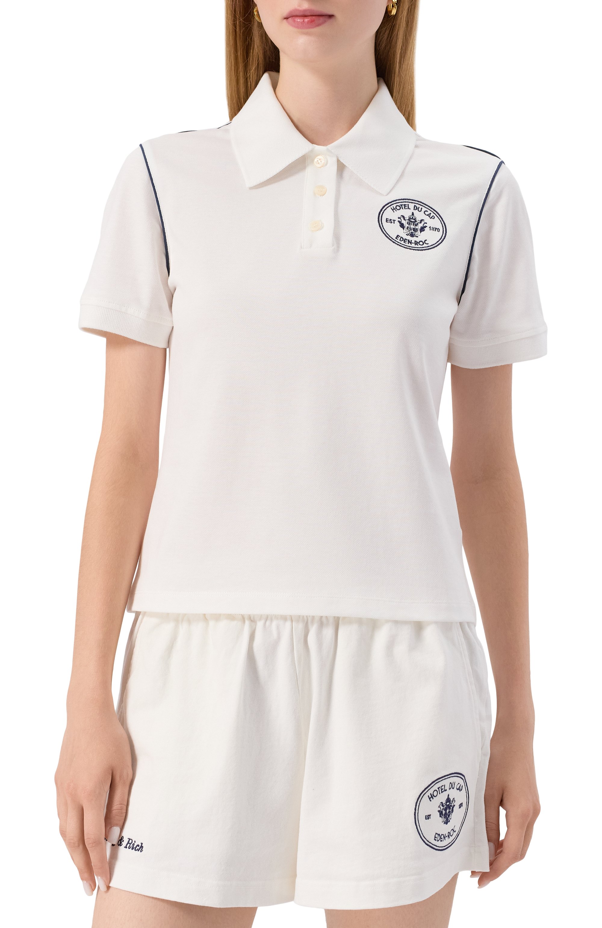 Хлопковое поло sporty & rich x hotel du cap-eden-roc SPORTY AND RICH, арт. T005760666WH50, фото 3