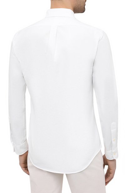 Хлопковая рубашка с воротником button down POLO RALPH LAUREN, арт. 710549084, фото 4