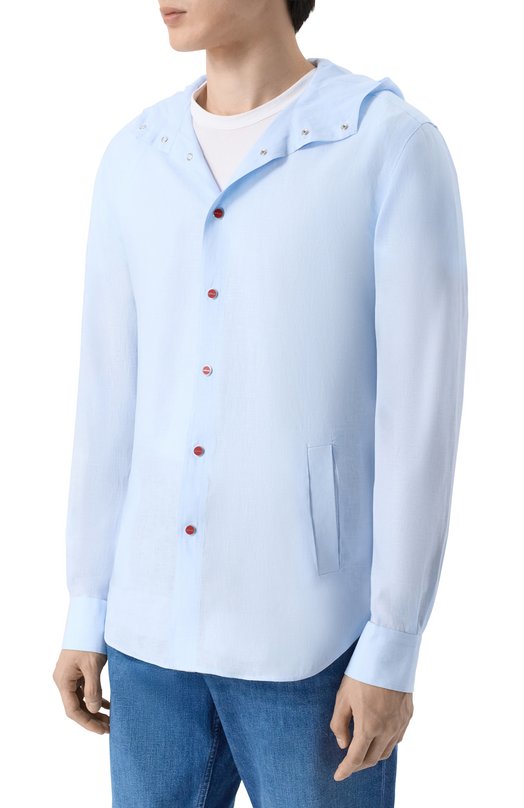 Льняная рубашка Kiton UMCMARH0970102 Голубой  UMCMARH0970102 Фото 3
