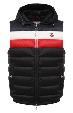 Мужской пуховый жилет MONCLER черного цвета, арт. G1-091-1A114-00-C0453 | Фото 1 (Кросс-КТ: Куртка, Пу�ховик; Мужское Кросс-КТ: жилеты-объемные; Региональные ограничения белый список (Axapta Mercury): Не проставлено; Материал внешний: Синтетический материал; Материал сплава: Проставлено; Стили: Спорт-шик; Материал подклада: Синтетический материал; Драгоценные камни: Проставлено; Длина (верхняя одежда): Короткие; Материал утеплителя: Пух и перо)