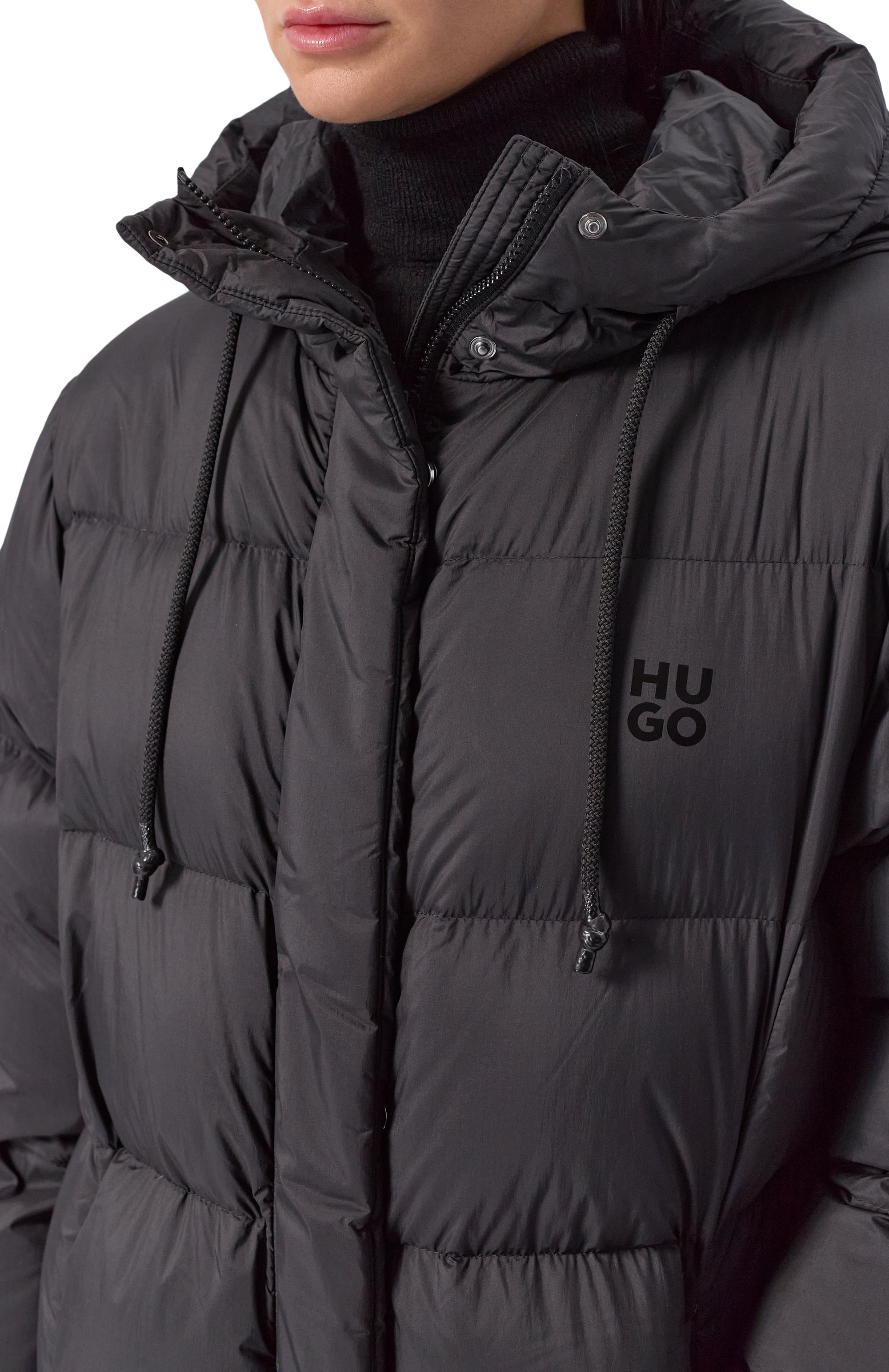 Пуховик HUGO черного цвета по цене 54950 руб., арт. 50546355, фото 6 Пуховик HUGO, арт. 50546355, фото 6