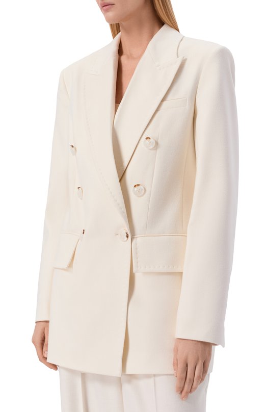 Жакет из шерсти и шелка Shervarli JB26-0015 Кремовый  JB26-0015 Фото 3