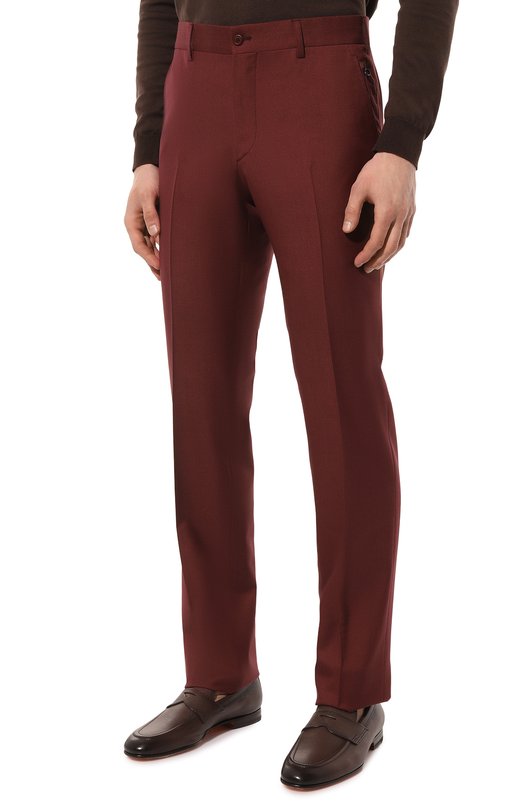 Брюки из шерсти и шелка Stefano Ricci M5T22SR7T2/WK002H Бордовый  M5T22SR7T2/WK002H Фото 3