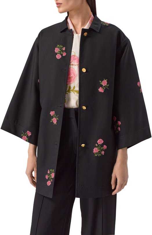 Хлопковая куртка Giambattista Valli 26SSRVCA8001/24GAB Чёрный  26SSRVCA8001/24GAB Фото 3