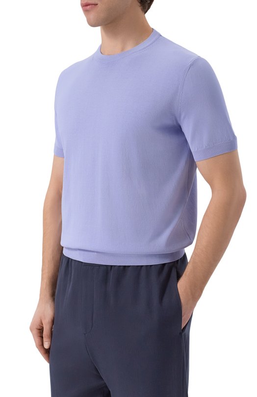 Хлопковый джемпер Canali C0719/MK02459 Сиреневый  C0719/MK02459 Фото 3