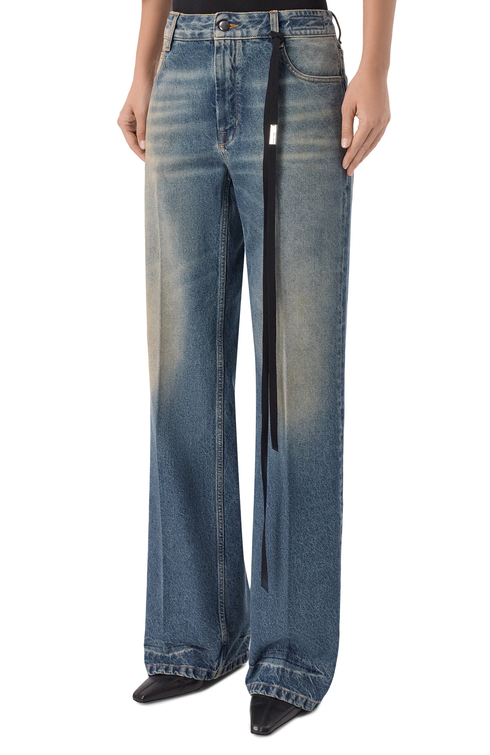 Джинсы ANN DEMEULEMEESTER синего цвета по цене 84550 руб., арт. B0013781/FA769, фото 3 Джинсы ANN DEMEULEMEESTER, арт. B0013781/FA769, фото 3