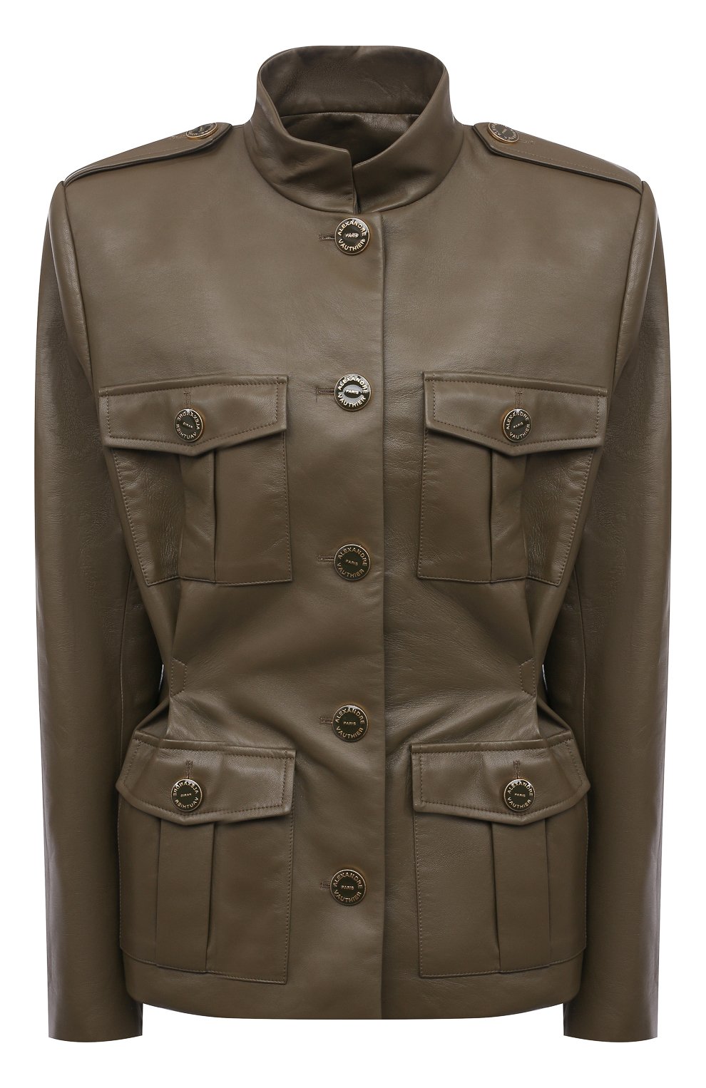 Кожаный жакет ALEXANDRE VAUTHIER хаки цвета по цене 422000 руб., арт. 211LJA1401 0404, фото 1 Кожаный жакет ALEXANDRE VAUTHIER, арт. 211LJA1401 0404, фото 1
