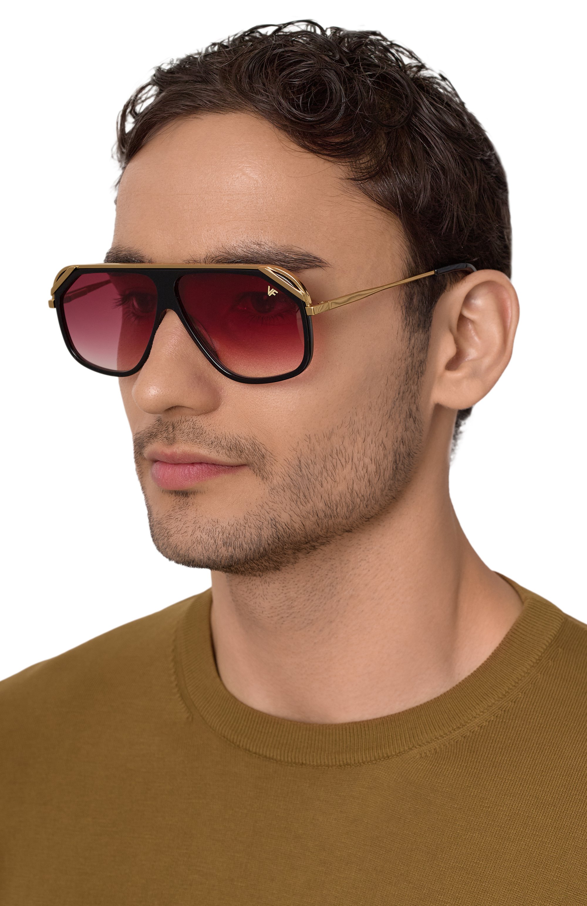 Солнцезащитные очки VINTAGE FRAMES, арт. EASTW00D BLACK/BURGUNDY, фото 2