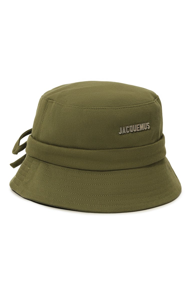Мужская хлопковая панама JACQUEMUS хаки цвета, арт. 22H/223AC001-5012 | Фото 1 (Нос: Не проставлено; Материал: Хлопок, Текстиль)