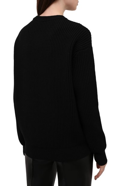 Шерстяной свитер DOLCE & GABBANA черного цвета по цене 108500 руб., арт. FX243Z/JBVG5, фото 4 Шерстяной свитер DOLCE & GABBANA, арт. FX243Z/JBVG5, фото 4