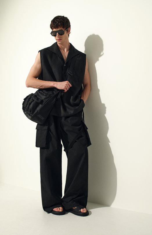 Хлопковые брюки-карго Ann Demeulemeester B0012456/FA559 Чёрный  B0012456/FA559 Фото 7